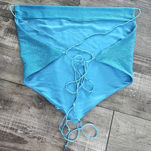 PRINCESS POLLY Glitter Tie Bandana Top Size 8 - Picture 4 of 7